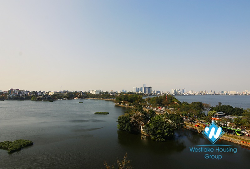 One bedroom duplex lake view apartment for rent in Truc Bach.